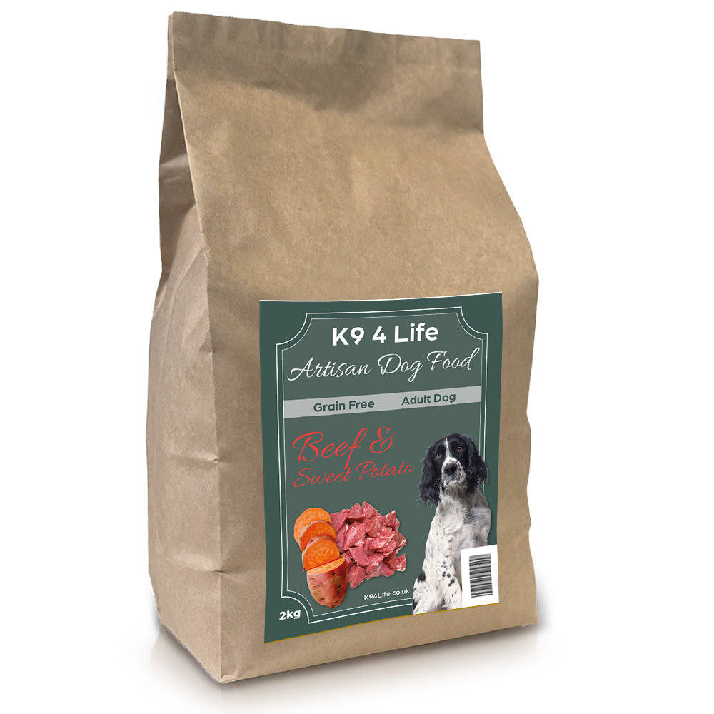 K9 4 Life HIGH ENERGY Beef & Sweet Potato Artisan Complete Premium Dog Food - Grain Free - 2KG