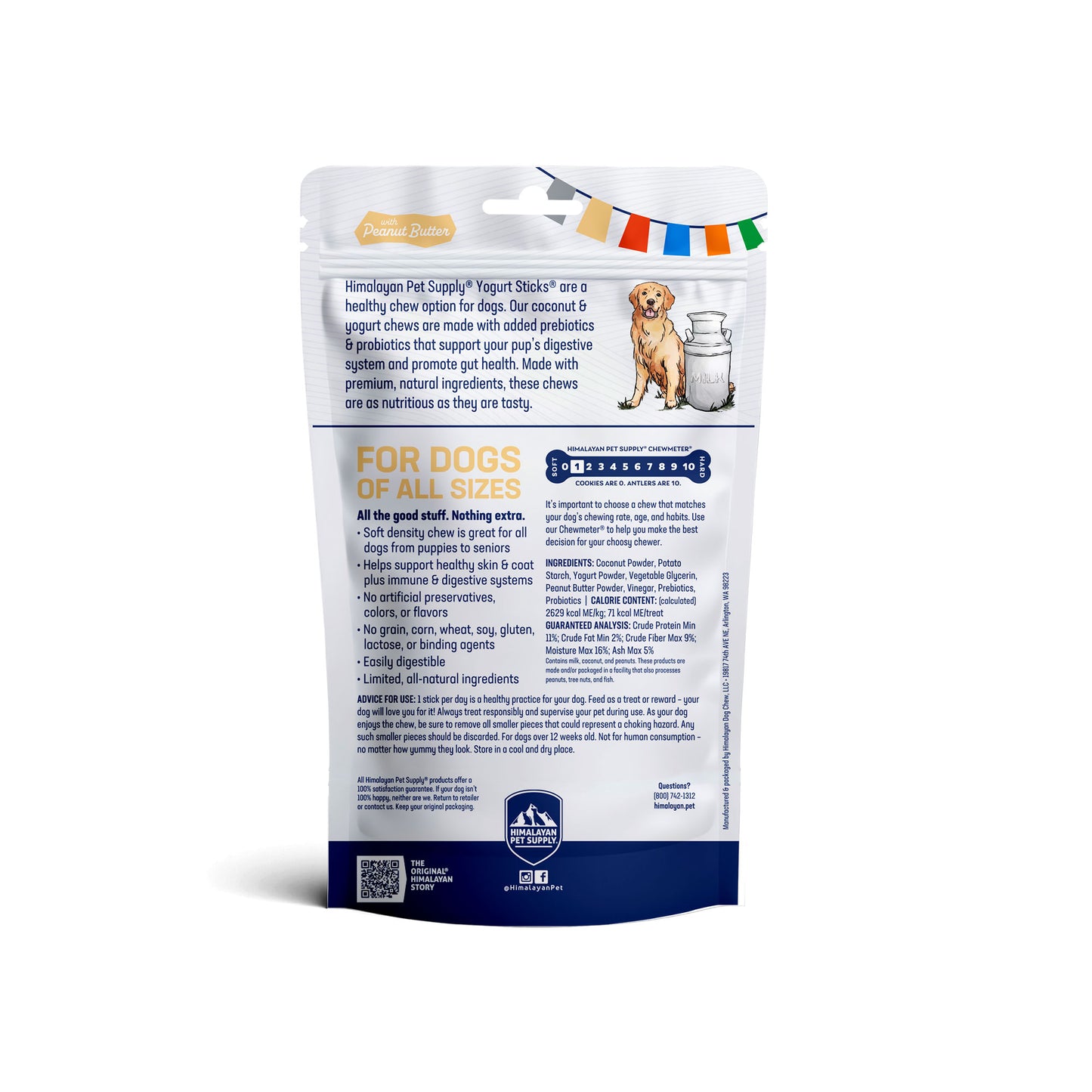 FREE Himalayan Dog Yoghurt Stick PEANUT BUTTER Sample Natural Pre and Probiotic Softer Chew - 1 x Stick (not full pack) Free Sample with Orders Over £10