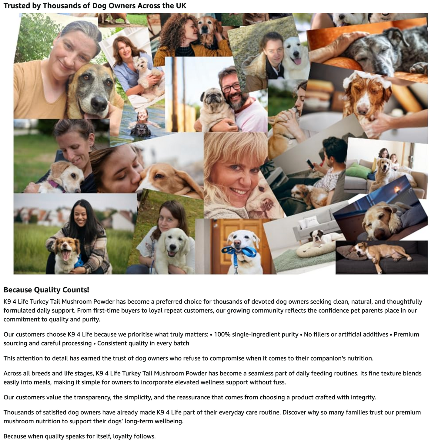 K9 4 Life Turkey Tail Mushroom Powder For Dogs - Vitality - Immunity - Gut - Urinary Health