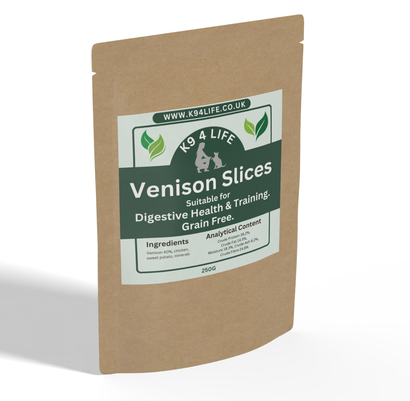 Venison Gourmet Dog Bites: Premium, All-Natural Treats for Your Furry Friend - Large 250g