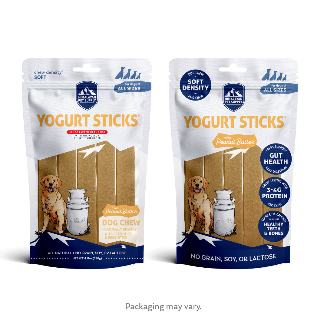 Himalayan Dog Yoghurt Sticks - PEANUT BUTTER Flavour Natural Pre and Probiotic Softer Chew