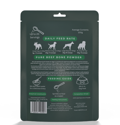 100% Beef Bone Broth Powder - Collagen Rich Superfood - Makes 4 Litres