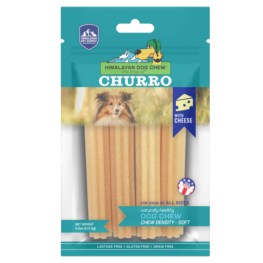 The Himalayan Dog Chew CHURRO Cheese - 4 Pack Soft Density