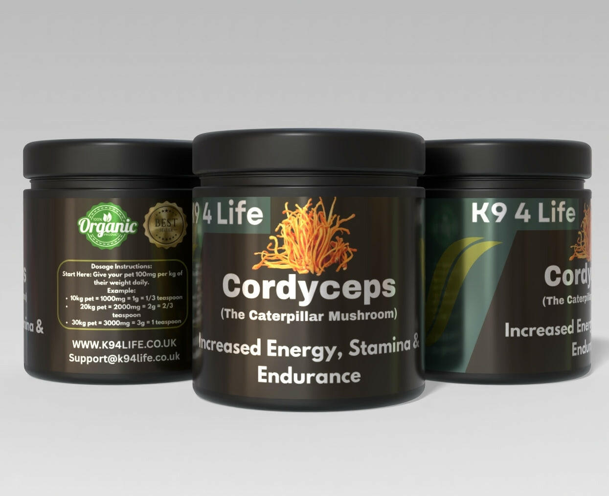 K9 4 Life Cordyceps Mushroom Powder For Dogs - Energy Stamina & Endurance
