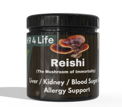 K9 4 Life Reishi Mushroom Powder For Dogs - Kidney, Liver, Blood Sugar & Allergy Support