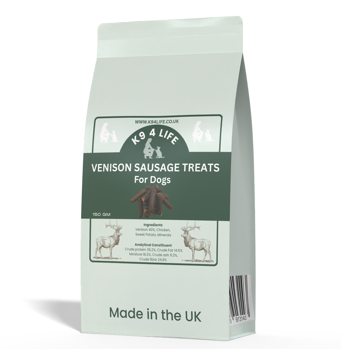 Venison Gourmet Dog Sausages: Premium, All-Natural Treats for Your Dog