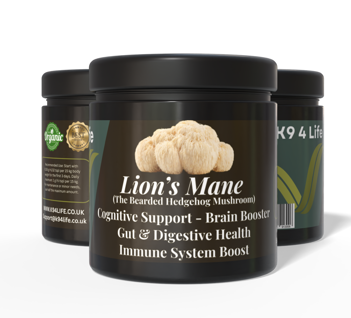 K9 4 Life Lion’s Mane Mushroom Powder For Dogs - Brain Booster, Digestion & Immunity