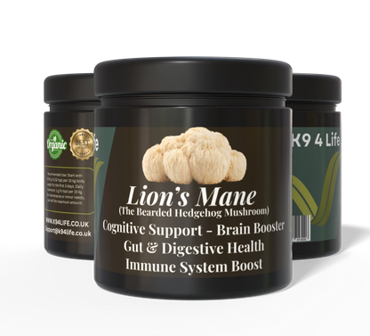 K9 4 Life Lion’s Mane Mushroom Powder For Dogs - Brain Booster, Digestion & Immunity