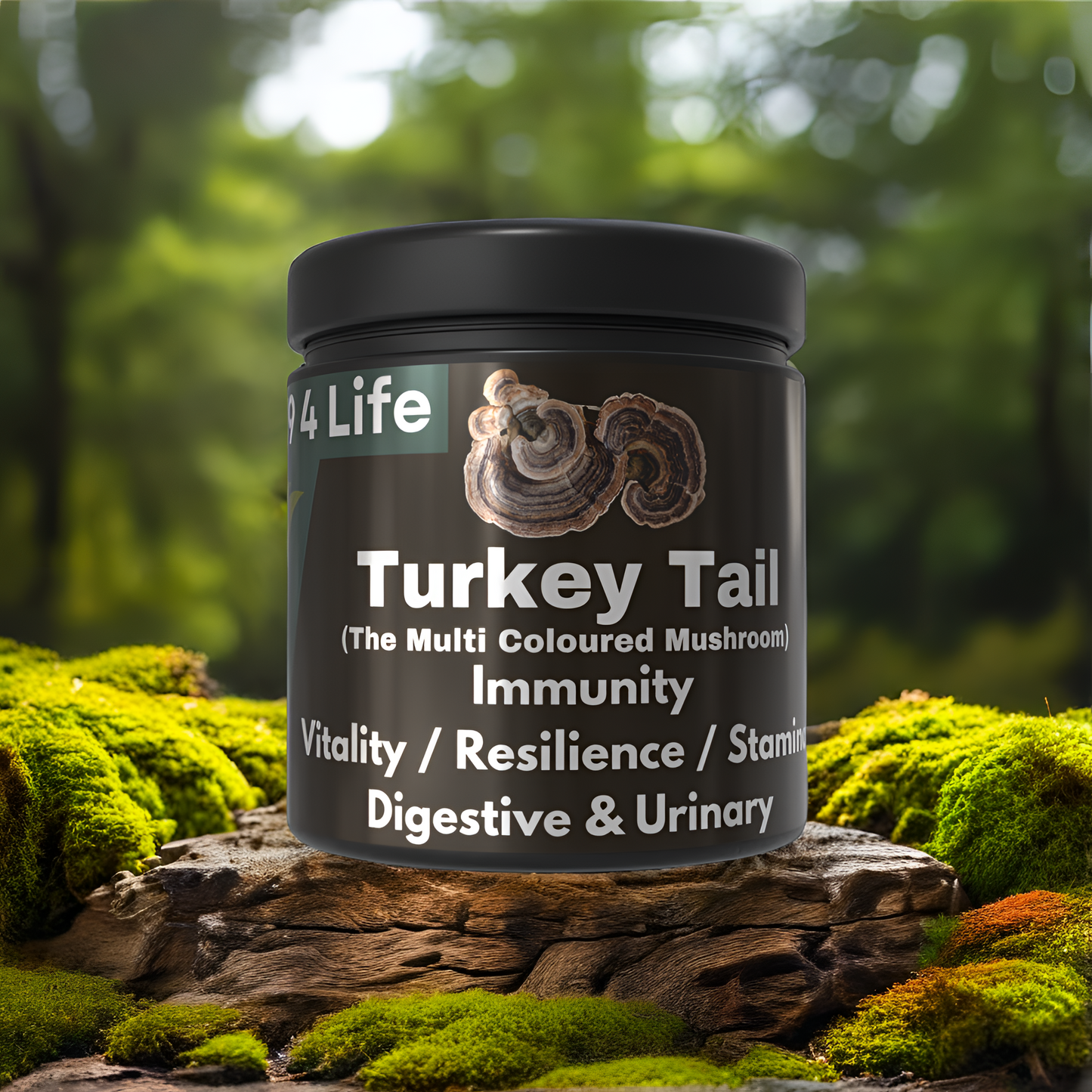K9 4 Life Turkey Tail Mushroom Powder For Dogs - Vitality - Immunity - Gut - Urinary Health