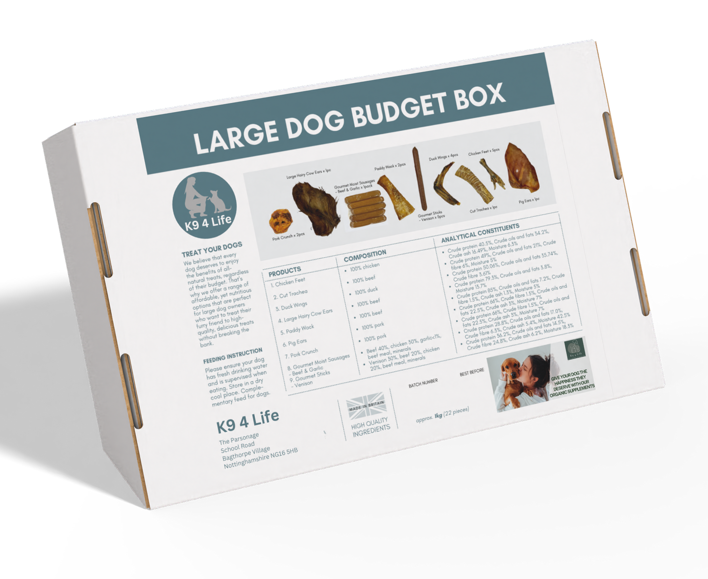 Natural Dog Treats Premium Selection Box for Larger Dogs - Amazing Value