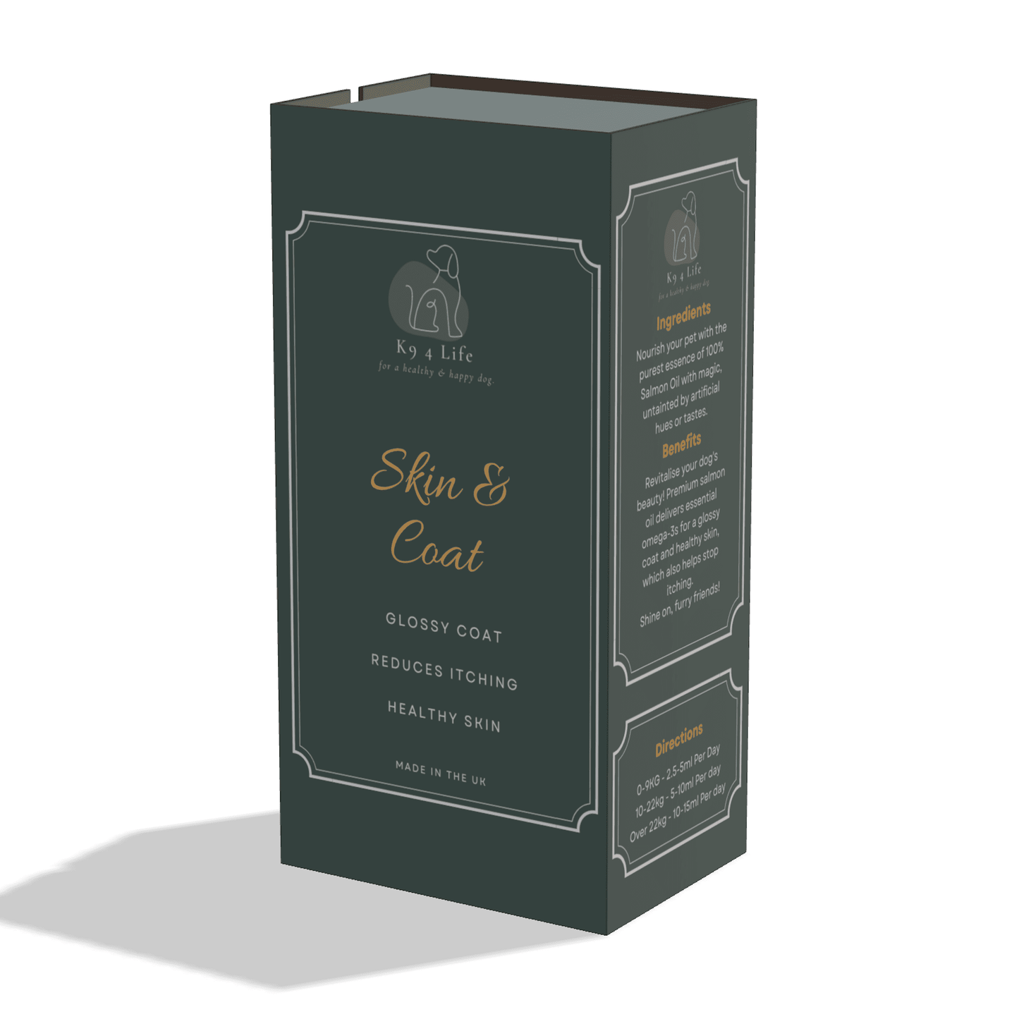 Premium Organic Salmon Oil For A Dogs Healthy Skin & Coat To Help Stop Itching & Scratching